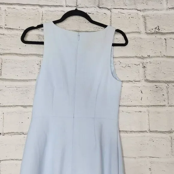 Aritzia Babaton Womens Dew Blue Satin Spectre Mini Fit and Flare Dress Size 2 - Picture 5 of 10